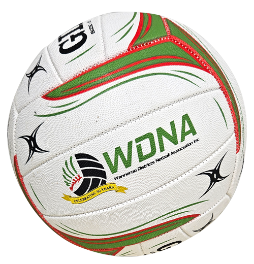 A volleyball with the word wdna on it