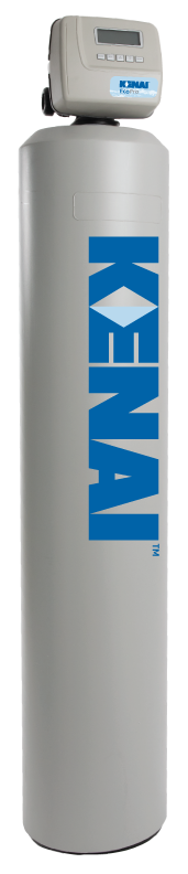 A kenil water softener is sitting on a white surface.