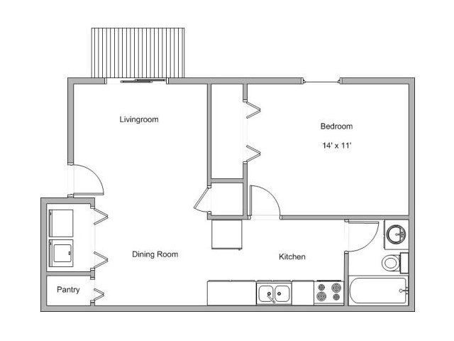 1 bedroom floor plan