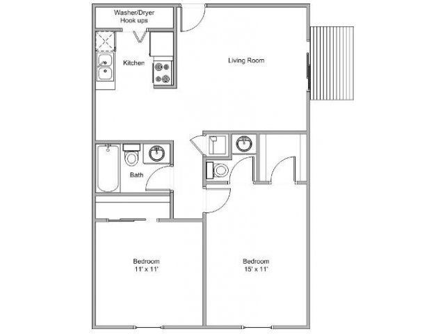2 bedroom floor plan
