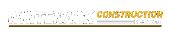 White and gold logo reading “MIGHTENACK CONSTRUCTION” with a stylized underline.