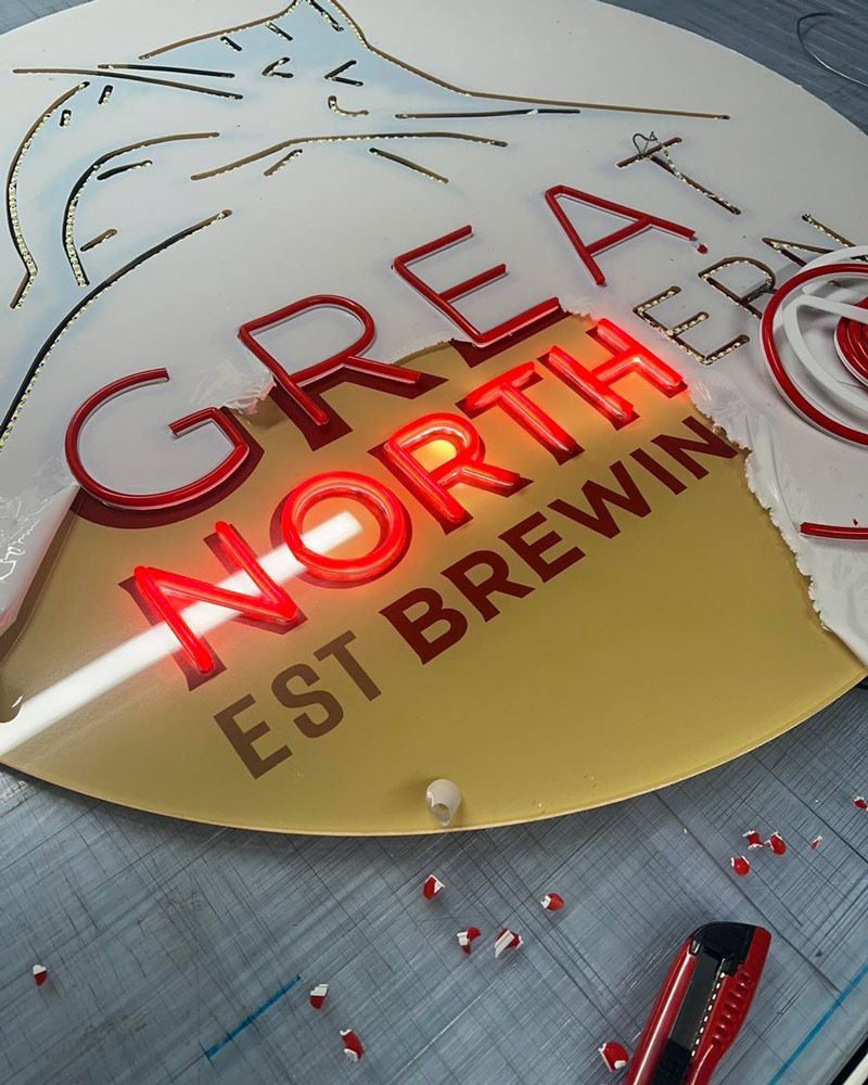 Peeling Cover on New Storefront Signage