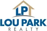 Logo for Lou Park Realty: blue letters 