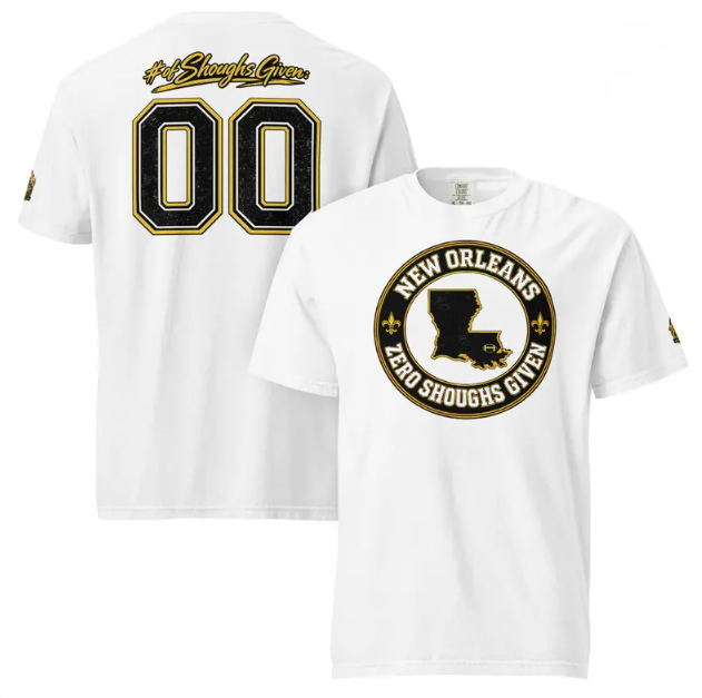 New Orleans sports logo: Louisiana outline with football, fleur-de-lis, and text