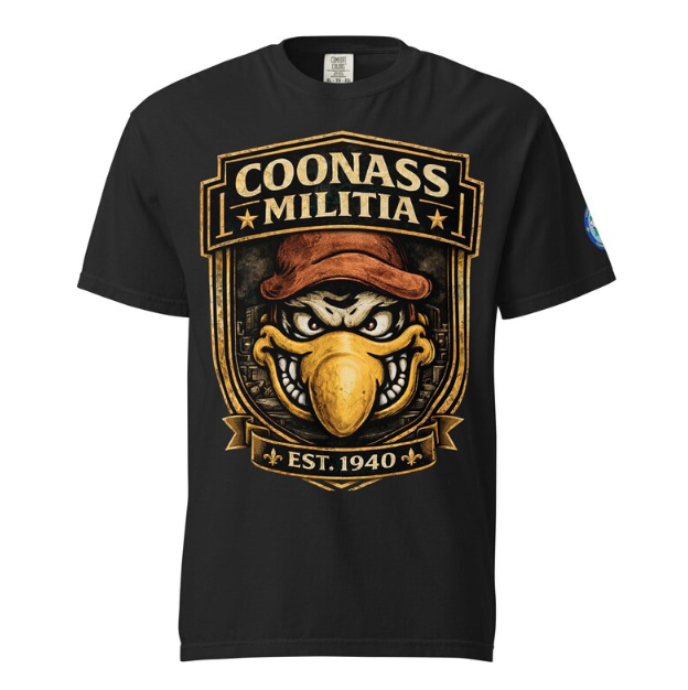 Shield logo with a cartoon bird wearing a cap,