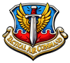 Emblem of Tactical Air Command: sword over wings on a shield, with text