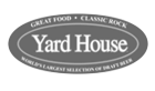 A black and white logo for yard house , a restaurant.