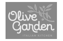 The olive garden italian kitchen logo is gray and white.