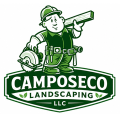 LocalSplash Landscaper logo with green-and-black house and tree graphics