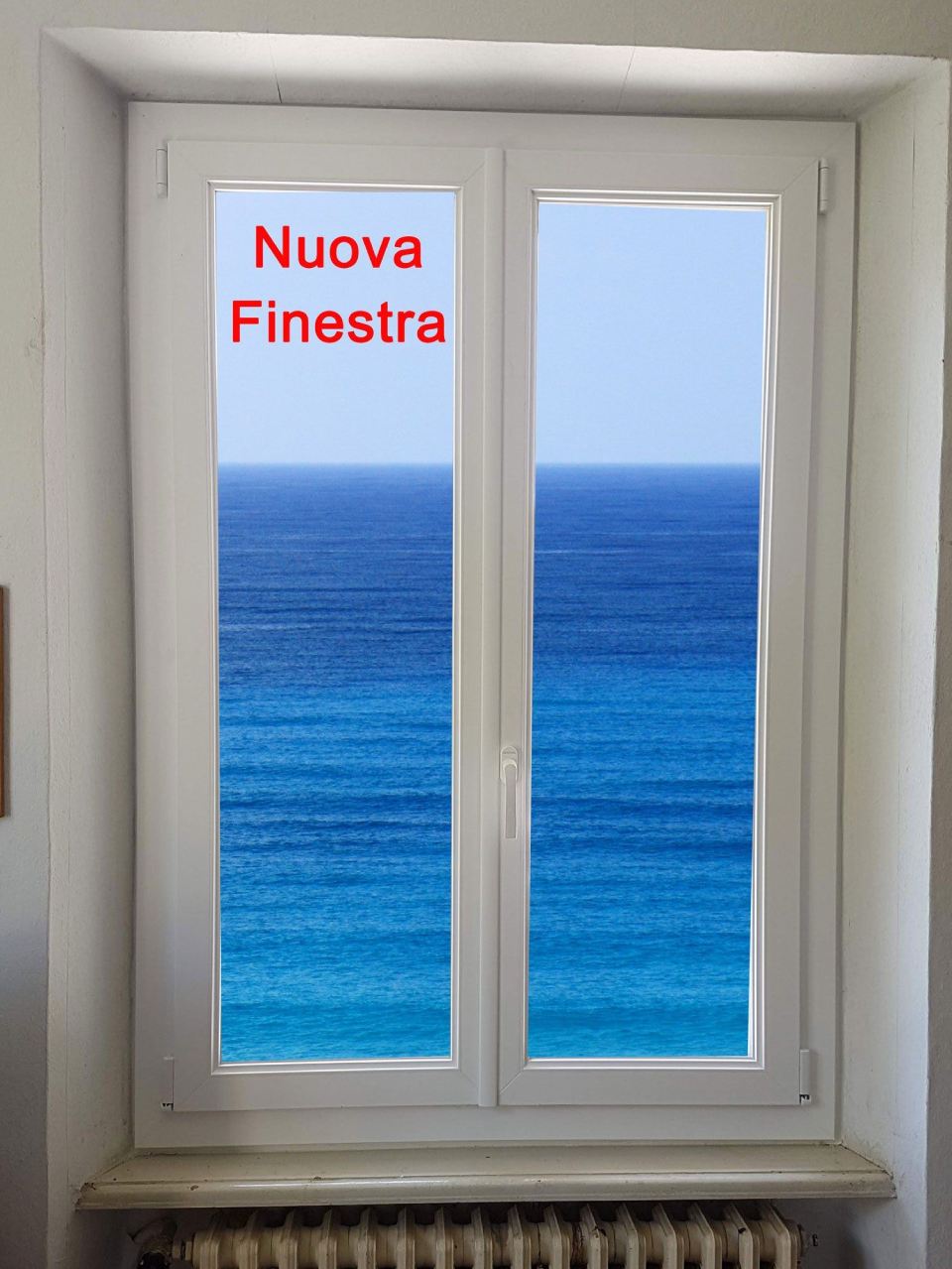 finestra bianca in PVC