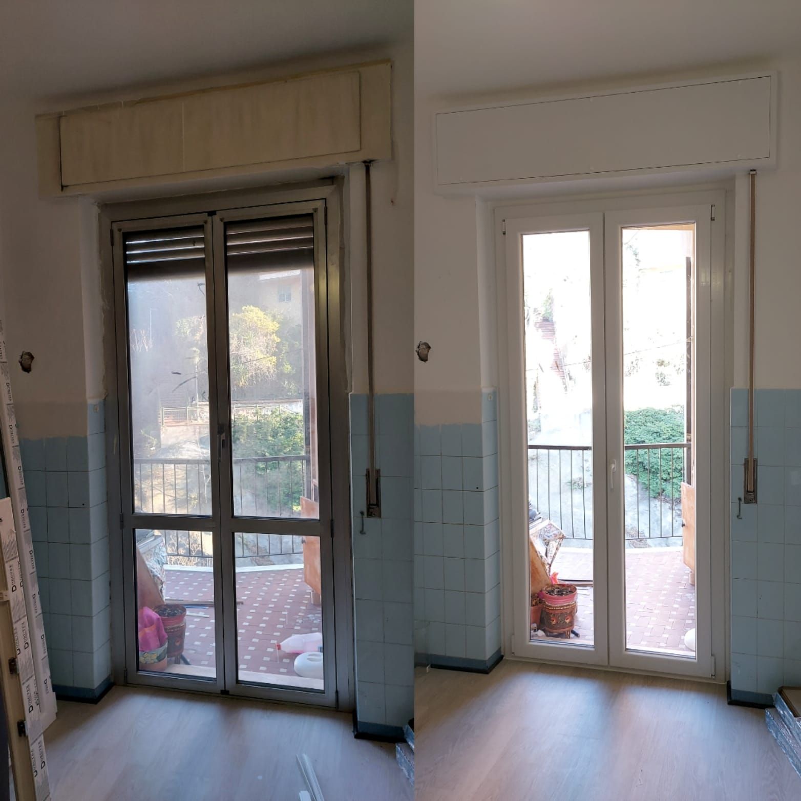 prima e dopo infissi Abita 3 Genova