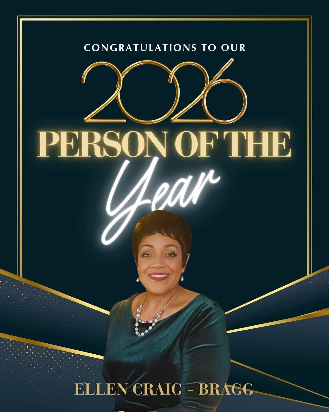 Announcement: Nominations are open for the 38th Person of the Year Award. Text over a starry blue and gold background, with a plaque.