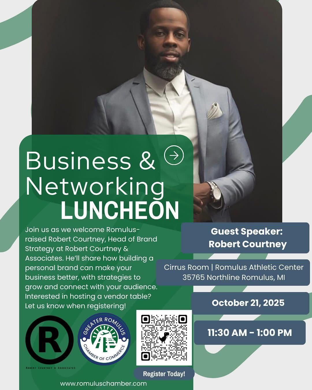 Announcement for June 19th (Juneteenth) with text and hearts in the Pan-African colors: red, yellow, and green. The chamber offices will be closed.