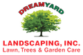 Logo for Dreamyard Landscaping: a tree with red, green text.