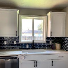 A cabinet in Eagle River ID by Eagle River Door & Glass