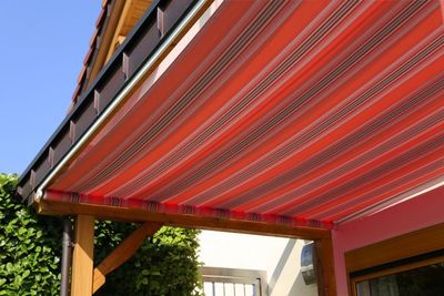 New awning in a back yard