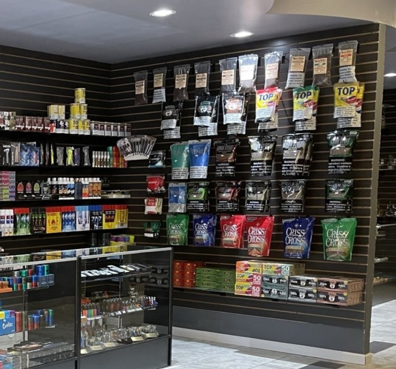 Picture of tobacco products section at Mountain Ridge Vape Smoke Cigar