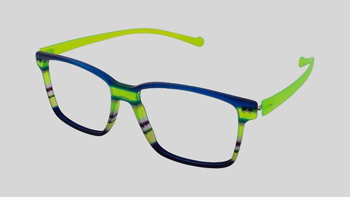 Tri-color and Green Temple Eyeglass | Cincinnati, OH | York Vision International
