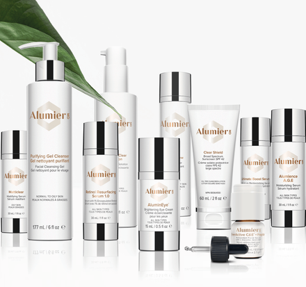 Range of AlumierMD skincare products stocked at Ocean Skin Clinic