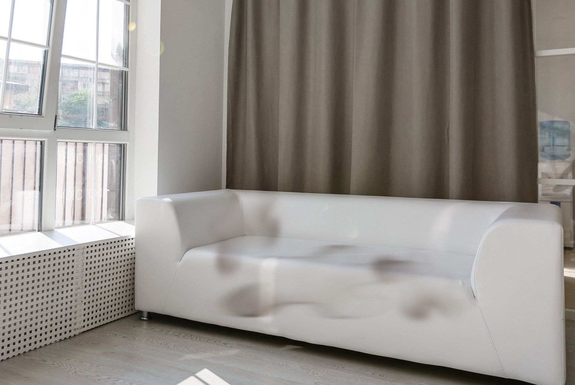 dirty sofa before cleaning