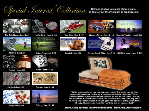 Lifestyle Interests Options Motorcycle Casket Insert