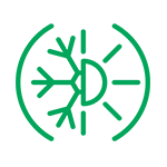 Icona simbolo sole e aria condizionata