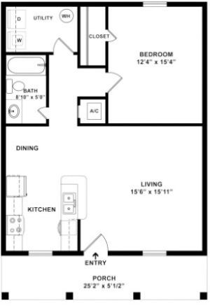 Floor Plan: 1 Bedroom