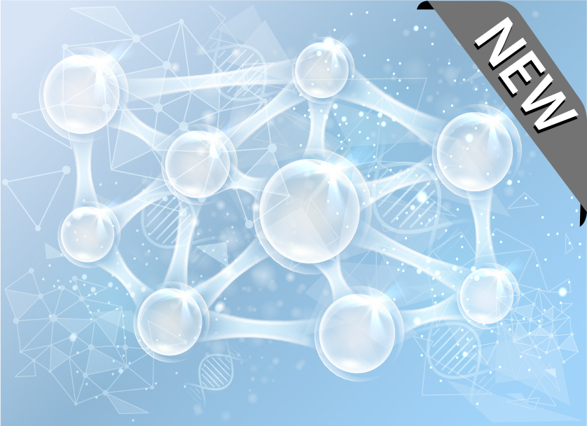 A blue background with a cluster of cells