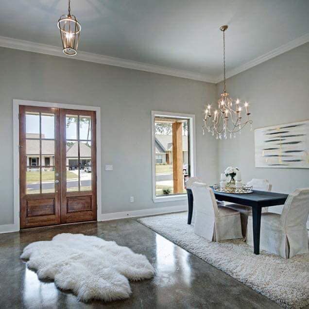Polished epoxy flooring