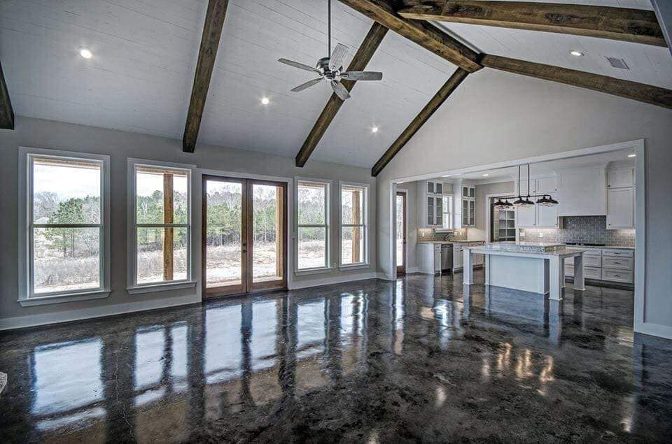 Epoxy flooring with a non-slip finish