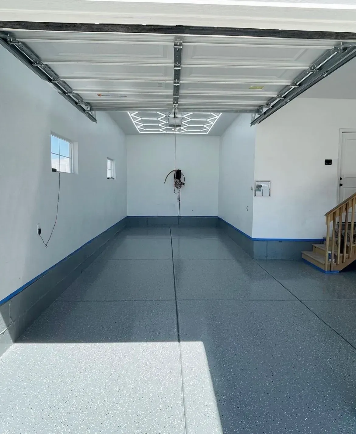 Epoxy-coated garage floo
