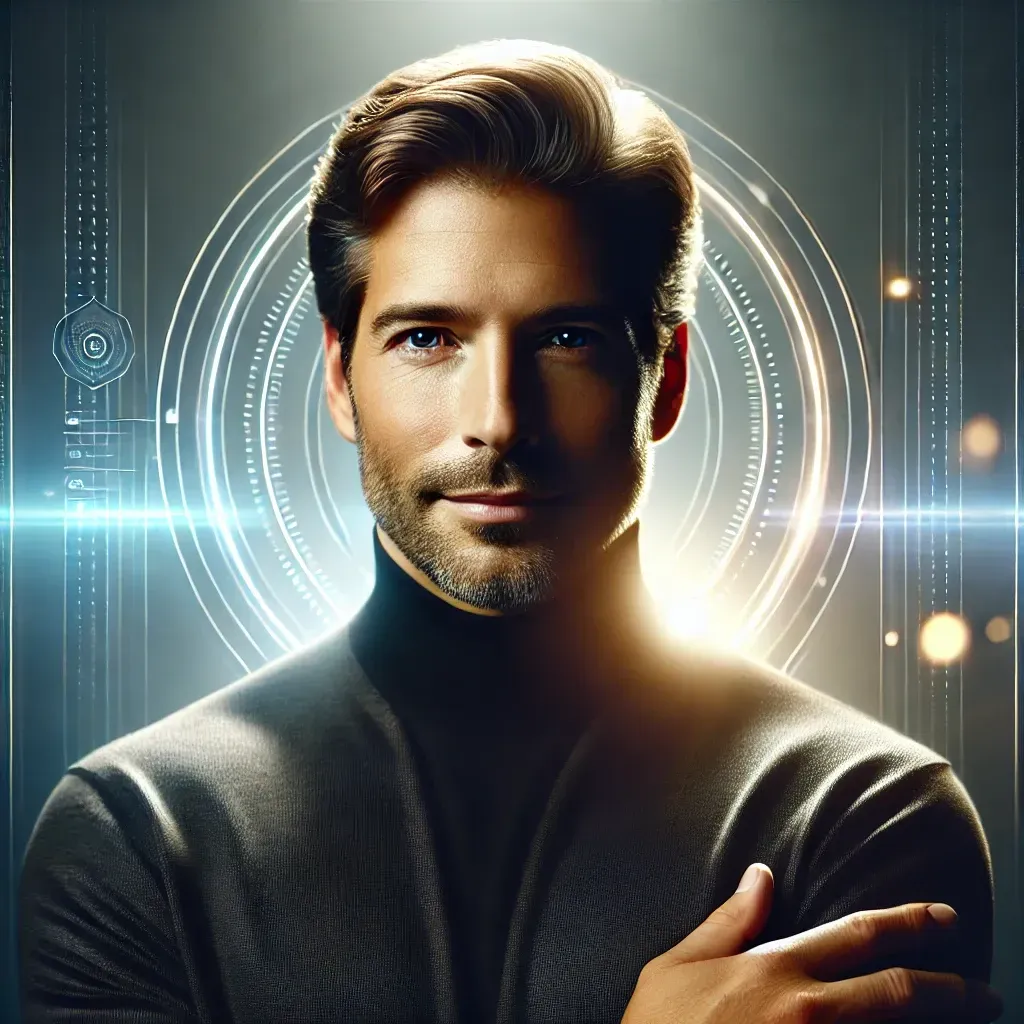 Futuristic portrait of a man representing 