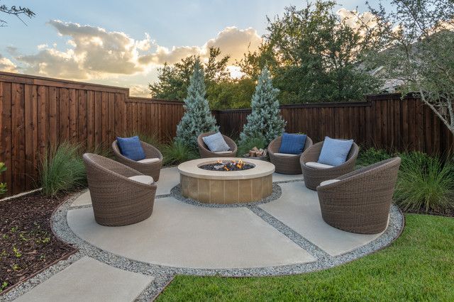 beautiful patio seating area around fire pit