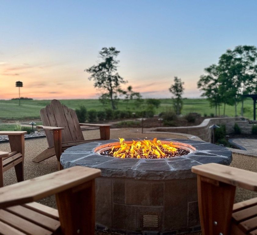 a beautiful stone firepit