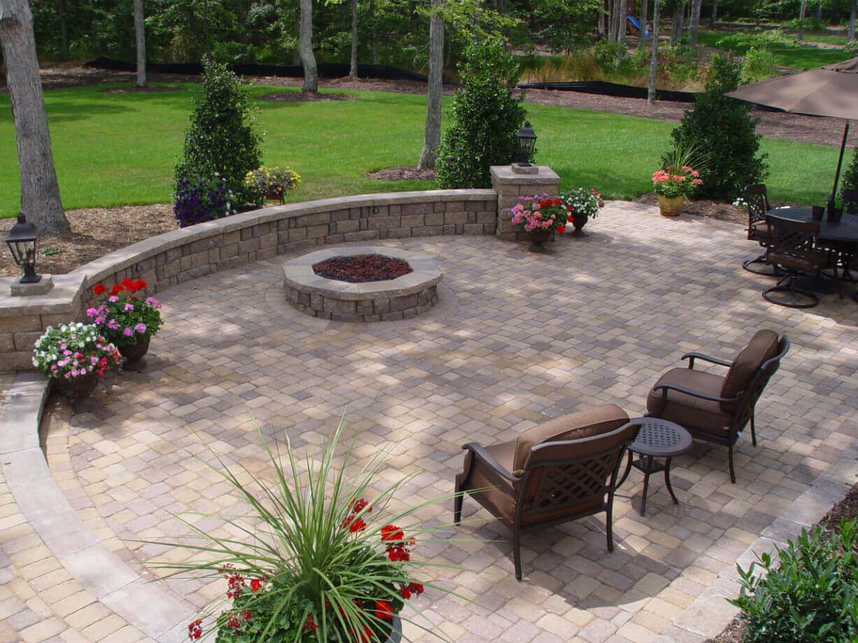 paver patio with firepit