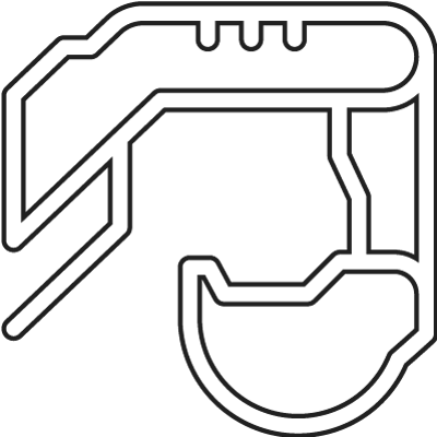 A black and white drawing of a race track.