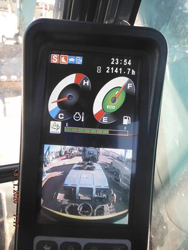 A dashboard with a picture of a truck on it