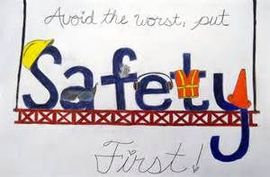 A drawing of a sign that says `` avoid the worst , put safety first ! ''