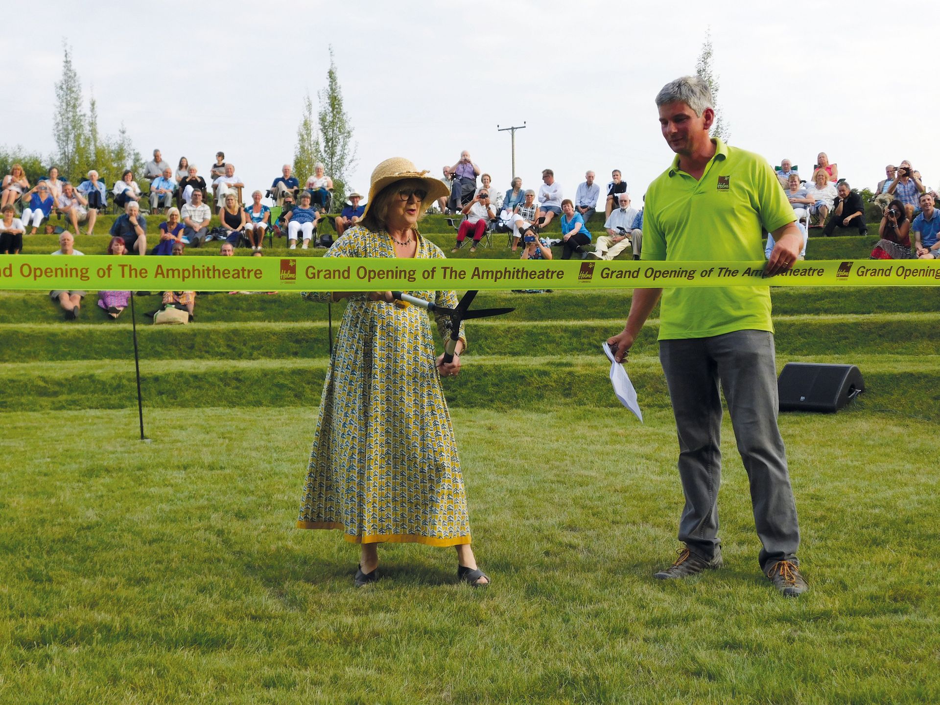 Well known actress Joanna David officially cut the ribbon to open the new grass amphitheatre at Holme
