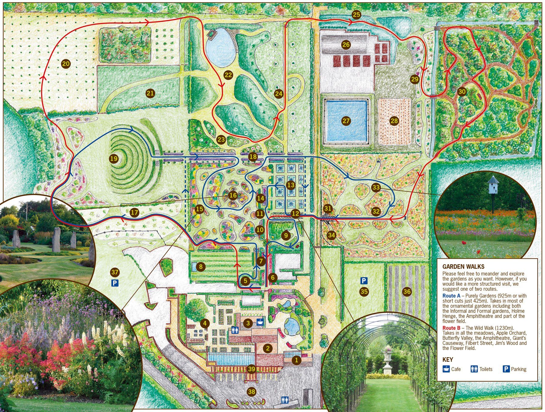 Map of the Gardens at Holme for Gardens