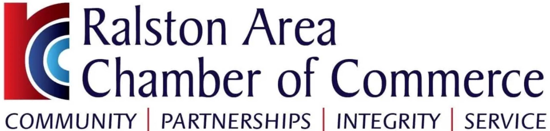 The logo for the ralston area chamber of commerce