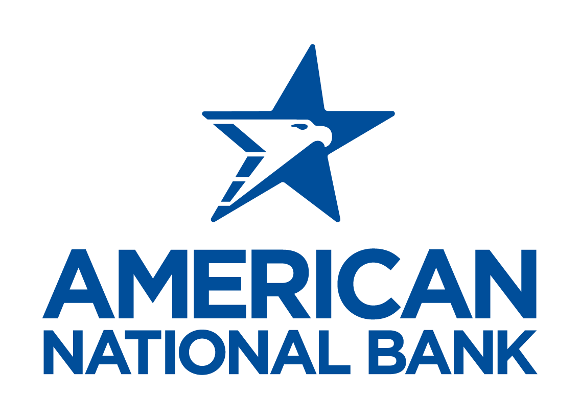 The american national bank logo has a blue star with an eagle on it.