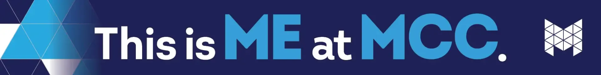 A blue sign that says this is me at mcc