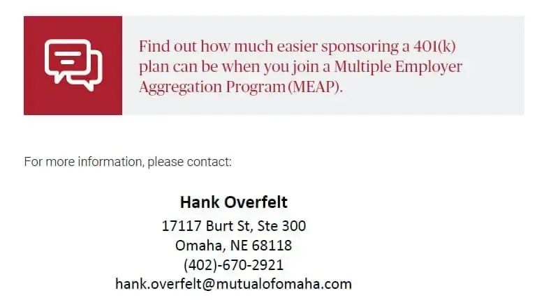 A business card for hank overfelt in omaha ne
