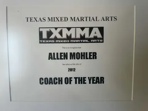 Texas mixed martial arts allen mohler coach of the year 2012