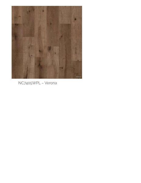 Brown wood floor sample labeled 