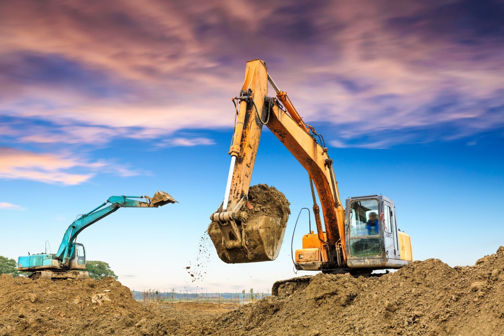 escavatore in azione