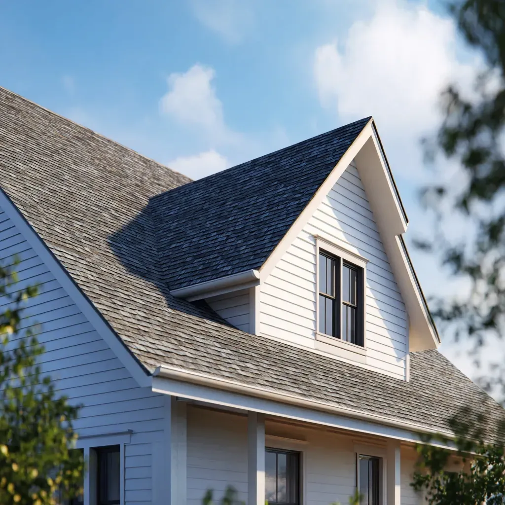 Asphalt Shingle Roofing in Madison WI with drip edge, flashing, and ridge vent installation.