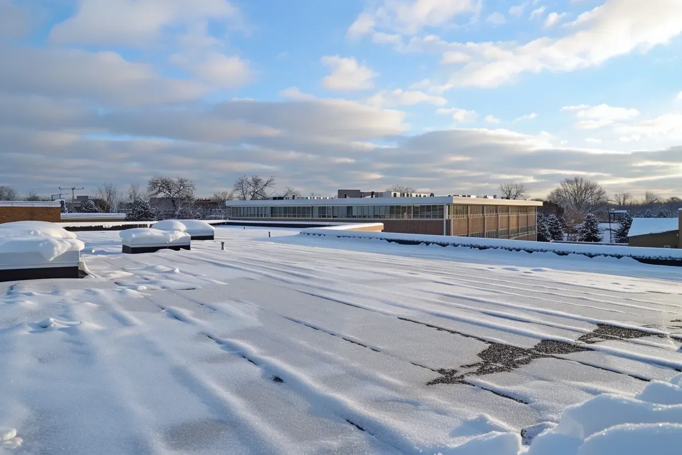 Flat Roofing in Madison WI installed using heat-welded seams for maximum durability.