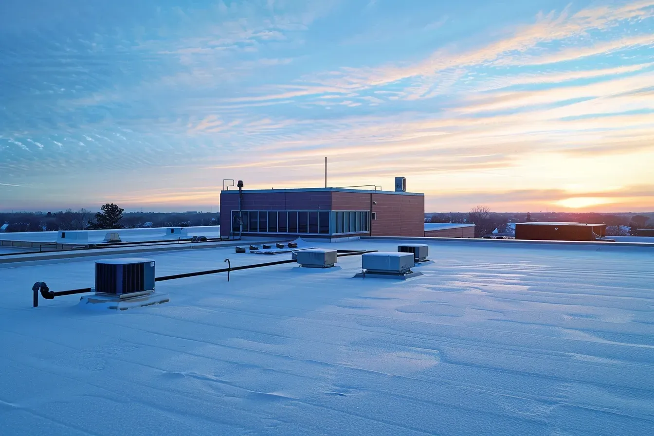 Affordable Commercial Flat Roof Installation Madison WI using PVC membranes and full tear-off services.